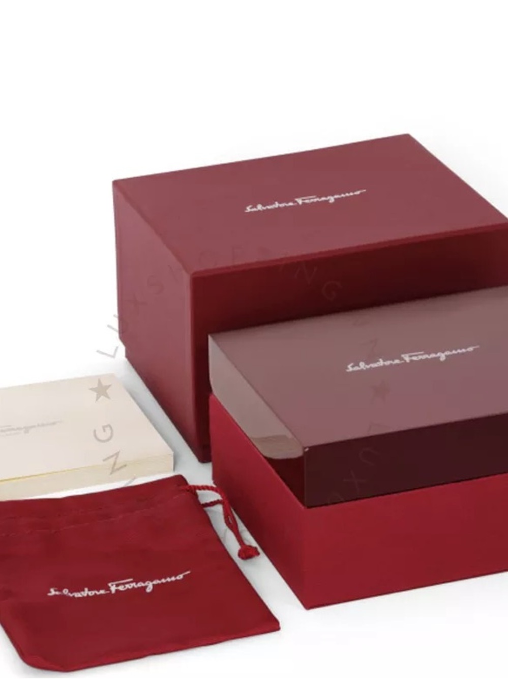 Salvatore Ferragamo Burgundy and Deep Red Box Gift Set